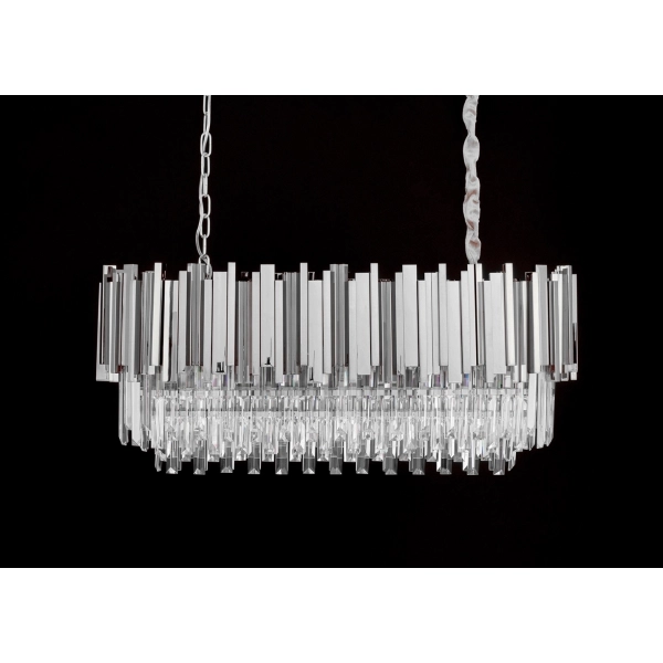 Lampa wisząca IMPERIAL LONG SILVER 90 - stal, kryształ