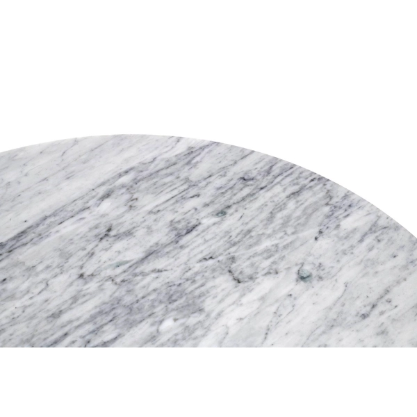 Stół TULIP MARBLE 120 CARRARA biały - blat okrągły marmurowy, metal