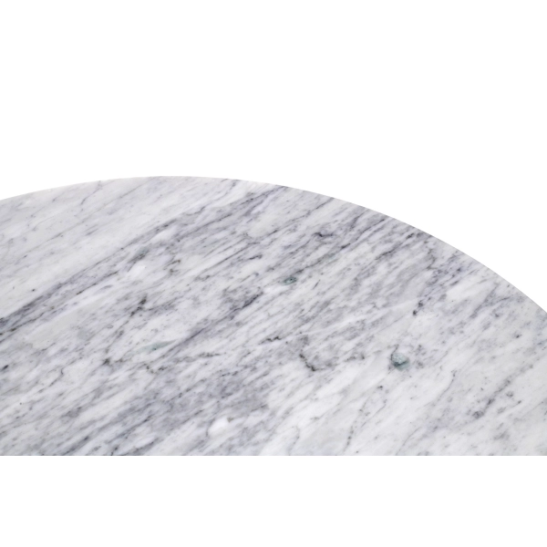 Stół TULIP MARBLE 90 CARRARA biały - blat okrągły marmurowy, metal