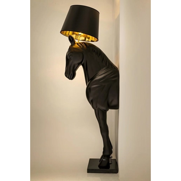 Lampa podłogowa KOŃ HORSE STAND M czarna - włókno szklane