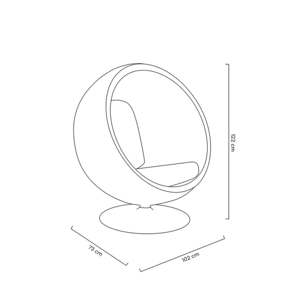 Fotel BALL biało-czarny - włókno szklane