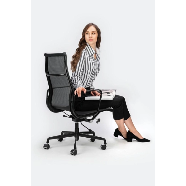 Fotel biurowy AERON PREMIUM czarny - siatka, aluminium