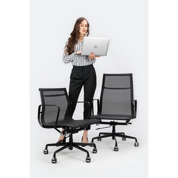 Fotel biurowy AERON PREMIUM czarny - siatka, aluminium