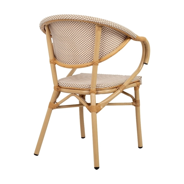 Krzesło CAFE BISTRO PARIS ARM             jasnobrązowe rattan