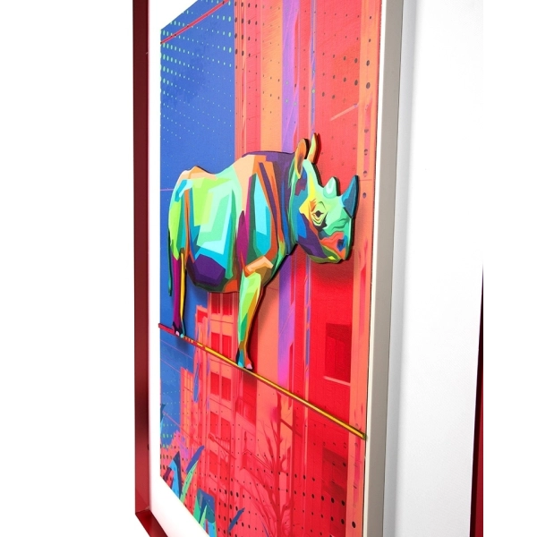 Obraz RHINO IN THE CITY 88x110 cm