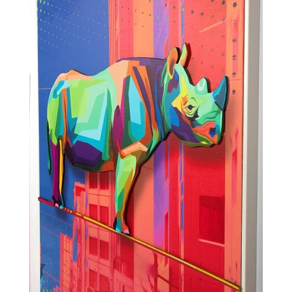 Obraz RHINO IN THE CITY 88x110 cm