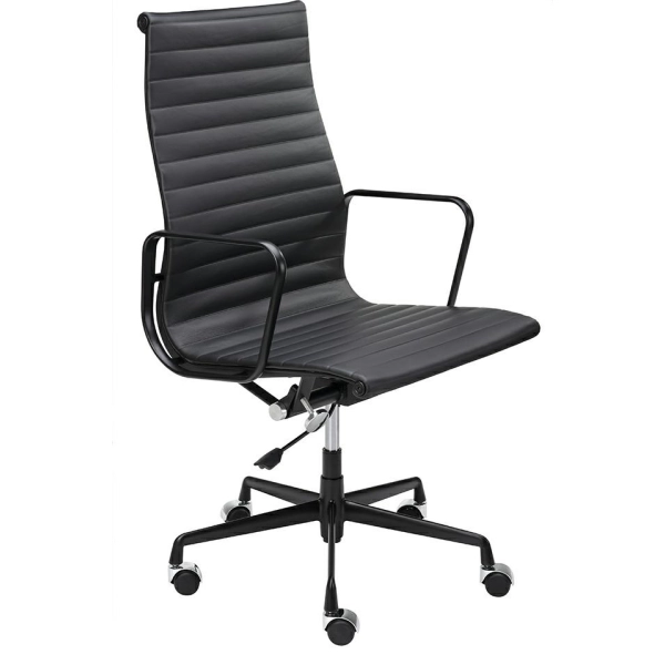 Fotel biurowy AERON PRESTIGE PLUS czarny - skóra naturalna, aluminium