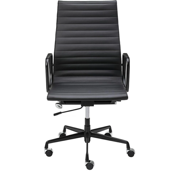 Fotel biurowy AERON PRESTIGE PLUS czarny - skóra naturalna, aluminium