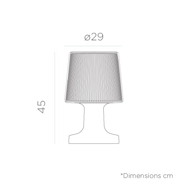 NEW GARDEN lampa stołowa CARMEN 45 IN&OUT BATTERY