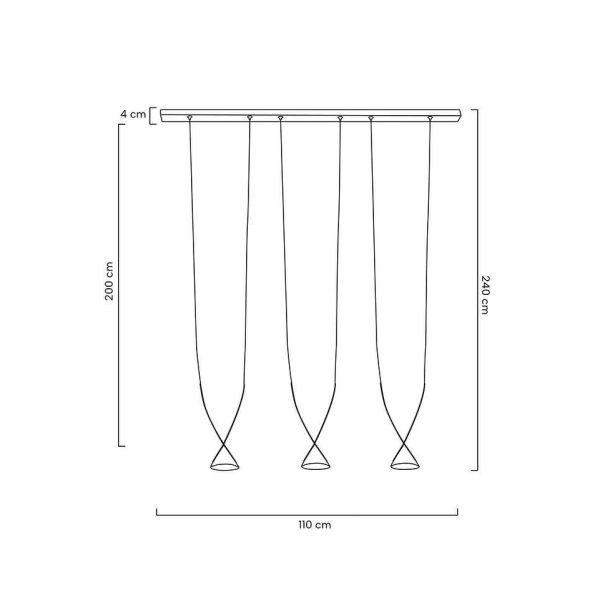 MOOSEE lampa wisząca ATLAS 3 czarna