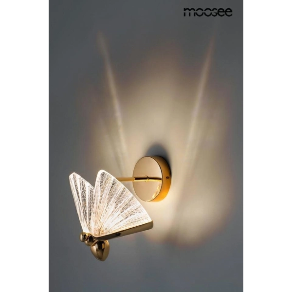 MOOSEE lampa ścienna BUTTERFLY S złota