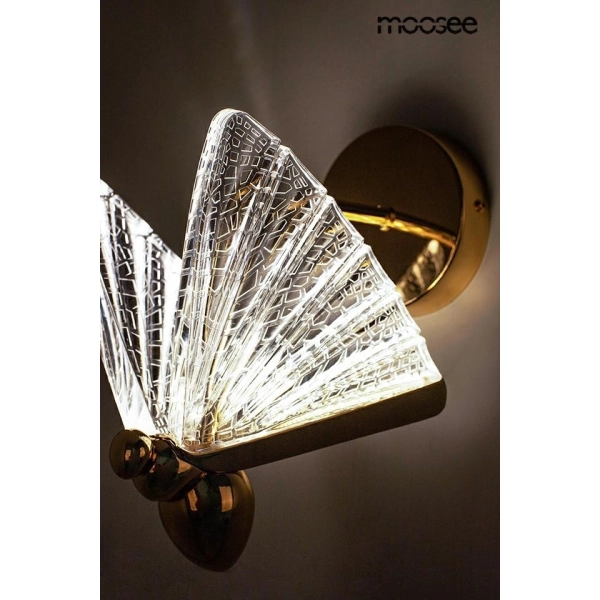 MOOSEE lampa ścienna BUTTERFLY S złota