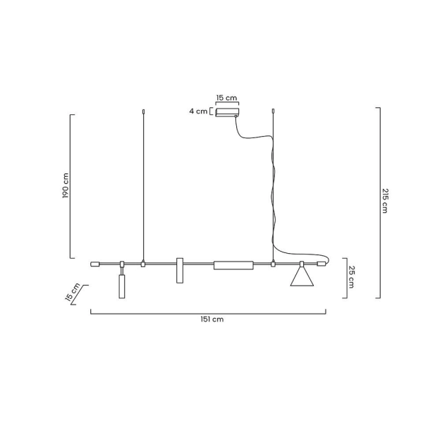 MOOSEE lampa wisząca TECHNICS czarna