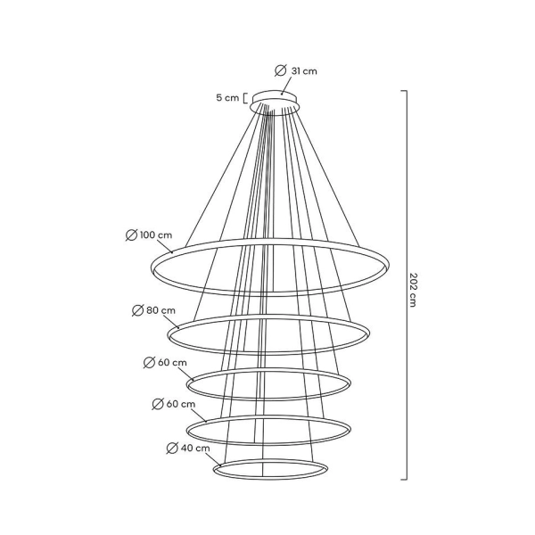 MOOSEE lampa wisząca RING SLIM L złota