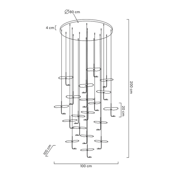 MOOSEE lampa wisząca LEAFS DISC złota