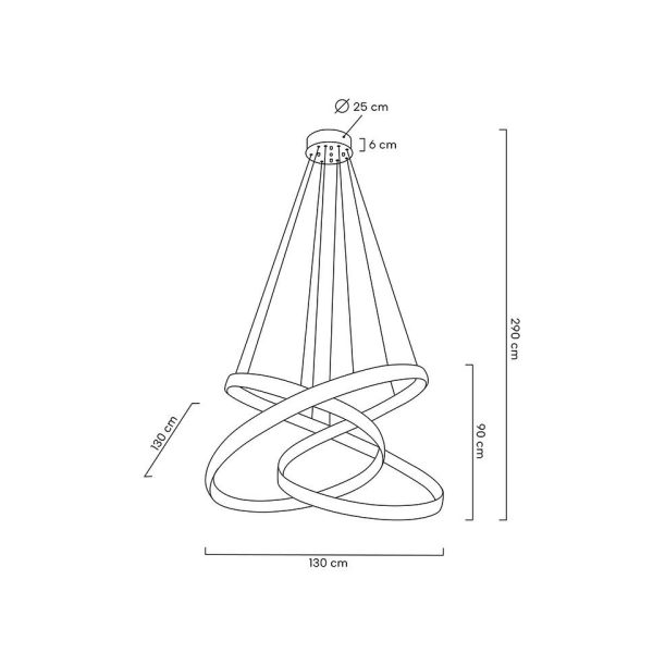 MOOSEE lampa wisząca WAVE 130 chrom