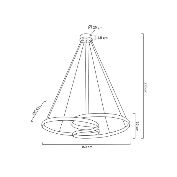 MOOSEE lampa wisząca WAVE 160A chrom