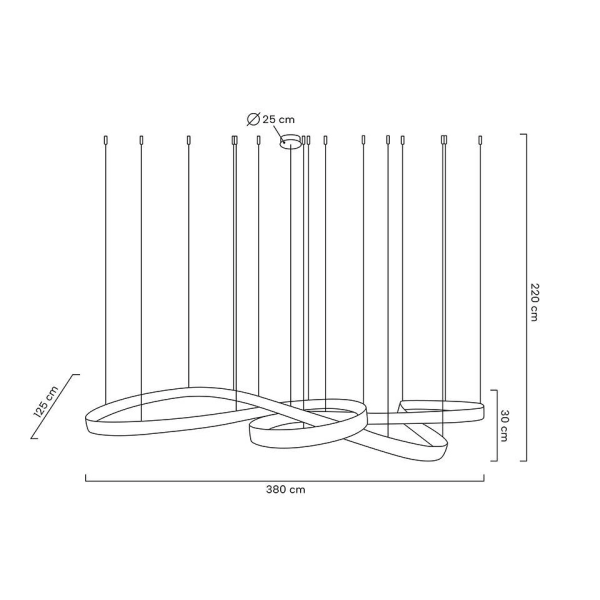 MOOSEE lampa wisząca WAVE 380 chrom