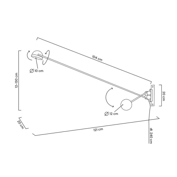 MOOSEE lampa ścienna GEAR czarna