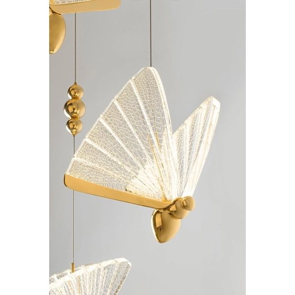 Lampa wisząca BUTTERFLY DISC 5 złota