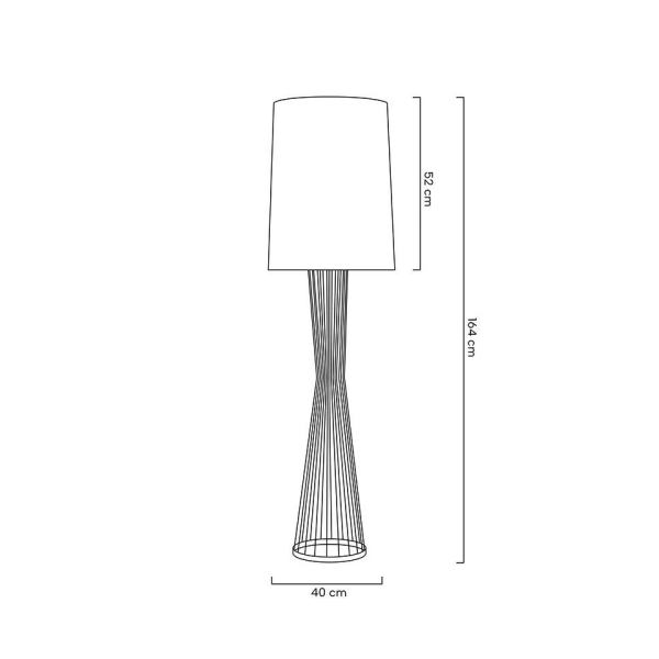 Lampa podłogowa HOLMES złota z czarnym kloszem -  metal