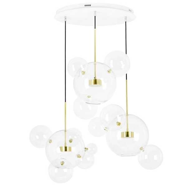 Lampa wisząca CAPRI DISC 3 złota - 180 LED, aluminium, szkło