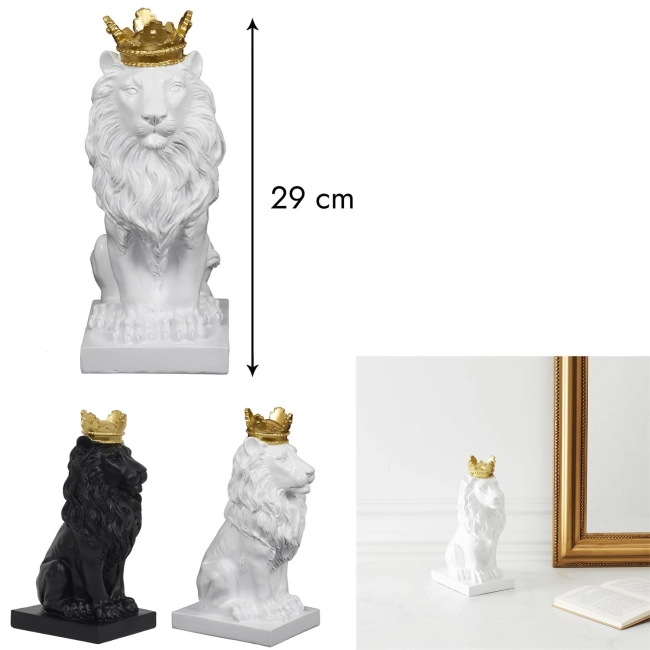 Figurka dekoracyjna Lew biała