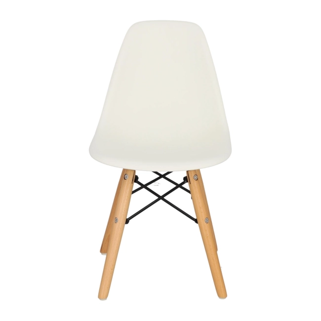 Krzesło JuniorP016 białe,drewniane nogi