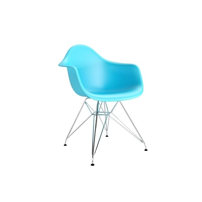 Krzesło P018 PP ocean blue, chrom nogi
