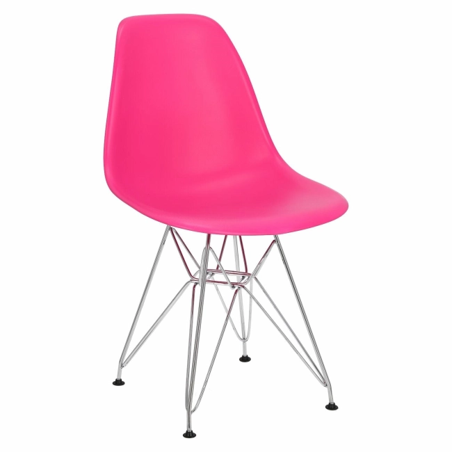 Krzesło P016 PP dark pink, chromowane nogi