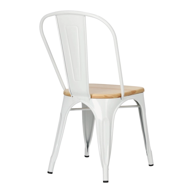 Krzesło Paris Wood białe sosna naturalna