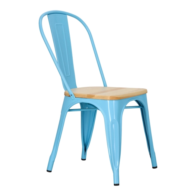Krzesło Paris Wood niebieskie sosna       naturalna