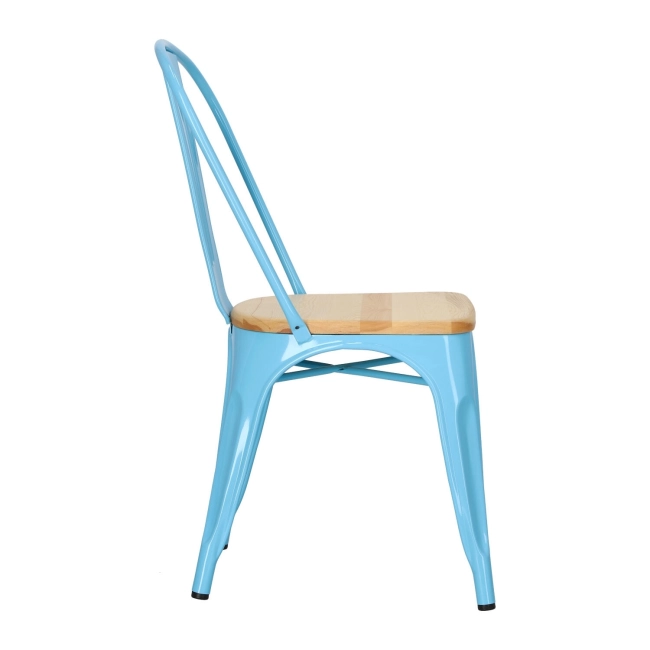Krzesło Paris Wood niebieskie sosna       naturalna