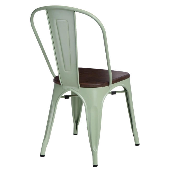 Krzesło Paris Wood zielone sosna orzech