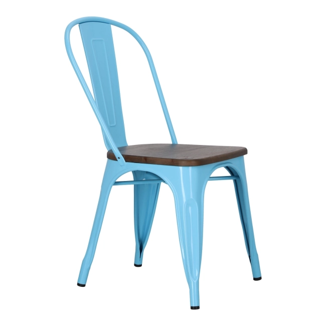 Krzesło Paris Wood niebieskie sosna       orzech