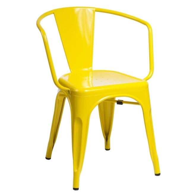 Krzesło Paris Arms żółte inspirowane      Tolix