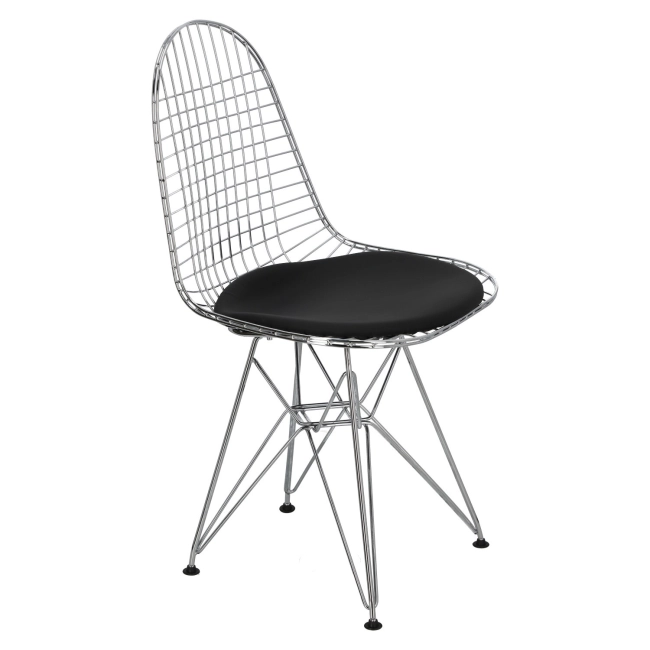 Krzesło Net czarna pojedyncza poduszka