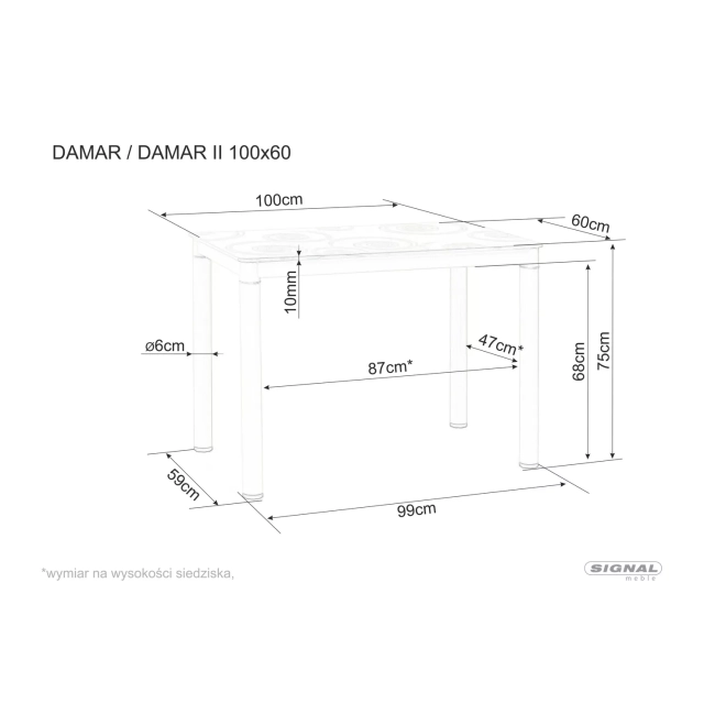 STÓŁ DAMAR DĄB ARTISAN/CZARNY MAT 100X60