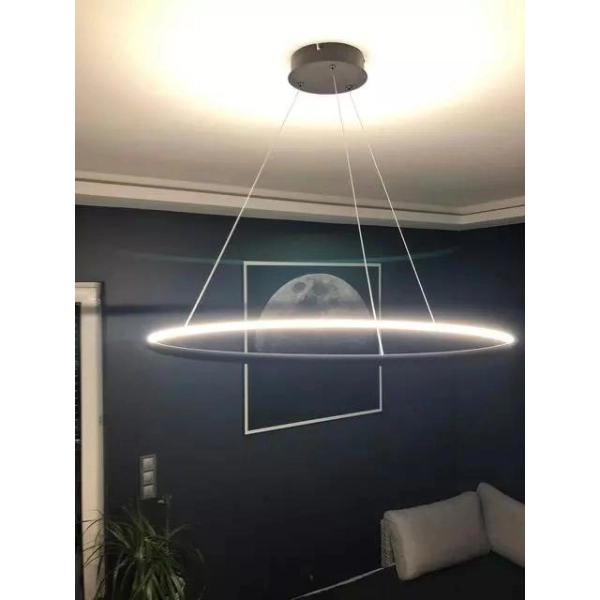 Lampa wisząca Ledowe Okręgi No.1 60cm 4k 32W czarna