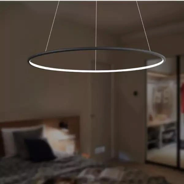 Lampa wisząca Ledowe Okręgi No.1 80cm 4k 43W czarna