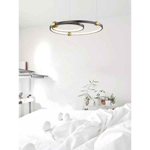 Ledowa Lampa wisząca Aurora No.2 50cm 3k czarna