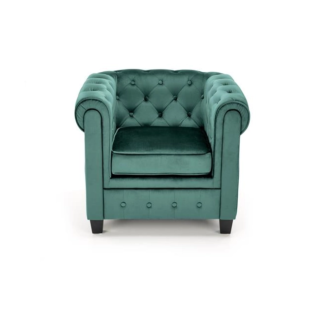 ERIKSEN fotel wypoczynkowy ciemny zielony / czarny-113350