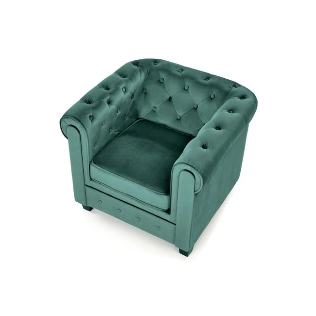 ERIKSEN fotel wypoczynkowy ciemny zielony / czarny-113351