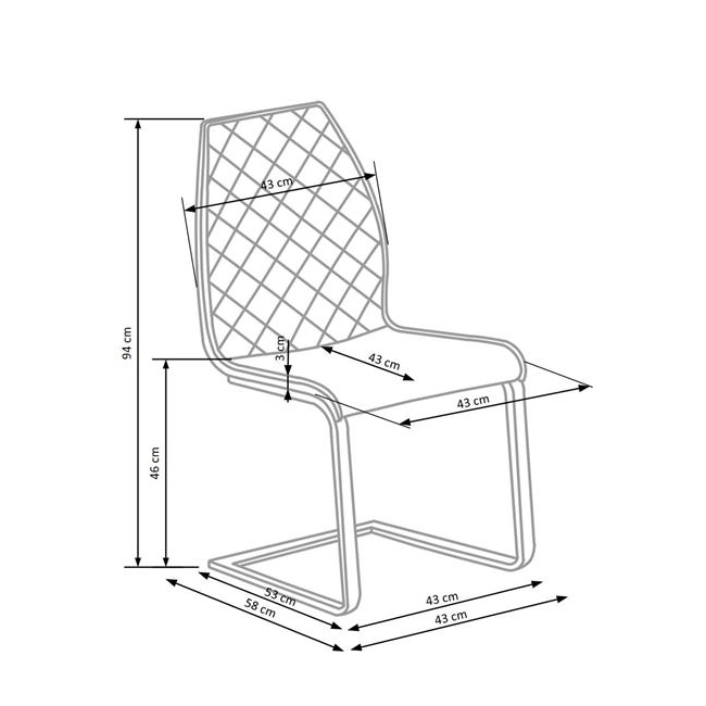 K265 krzesło czarny / brązowy / dąb miodowy (2p=4szt)-114888