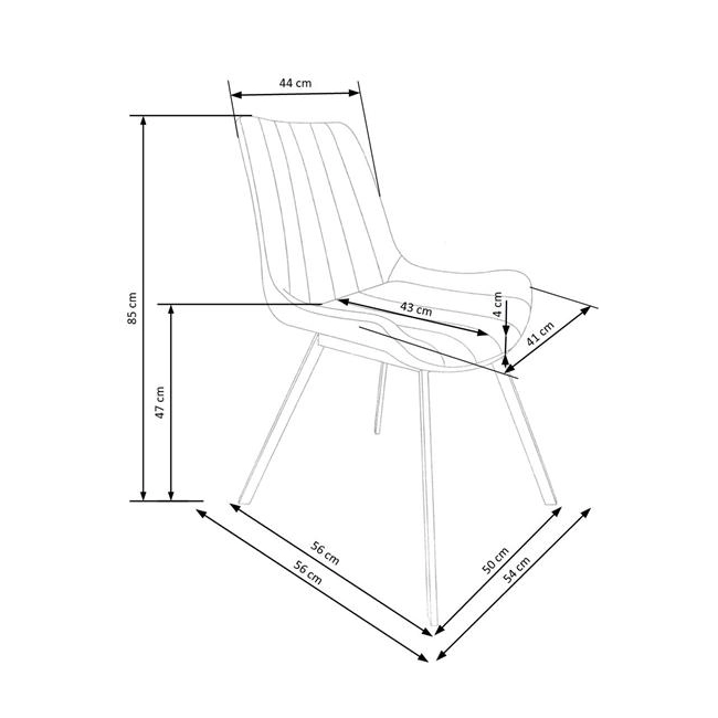 K279 krzesło popielaty / czarny (2p=4szt)-114969