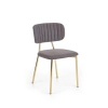 K362 krzesło, tapicerka -  ciemny popiel, nogi - złoty (1p=2szt)-115444
