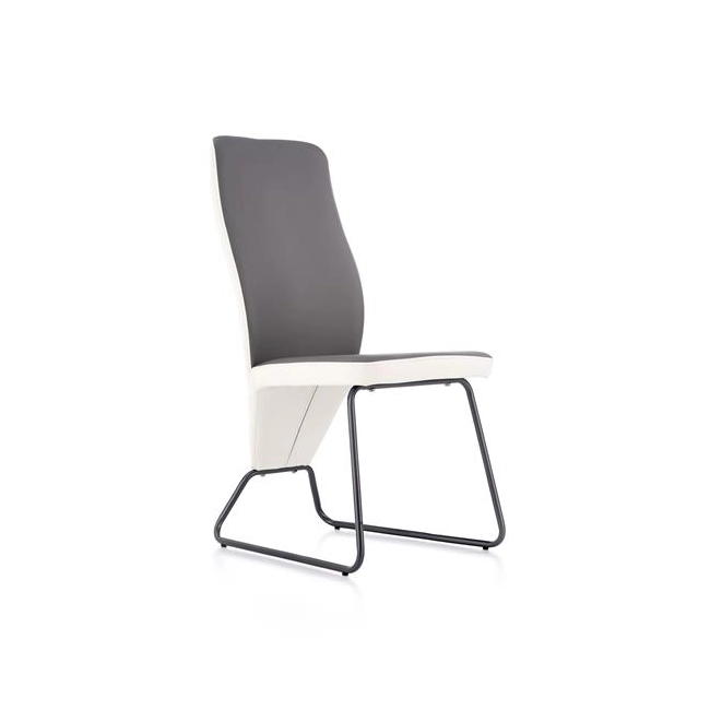 K300 krzesło tył - biały, przód - popiel, stelaż - super grey (2p=4szt)-115159