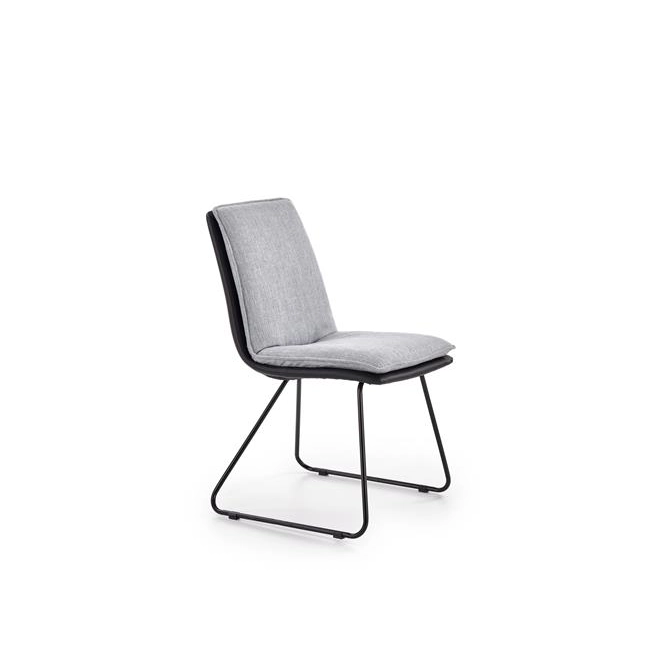 K326 krzesło stelaż - czarny, tapicerka - jasny popiel / czarny (1p=2szt)