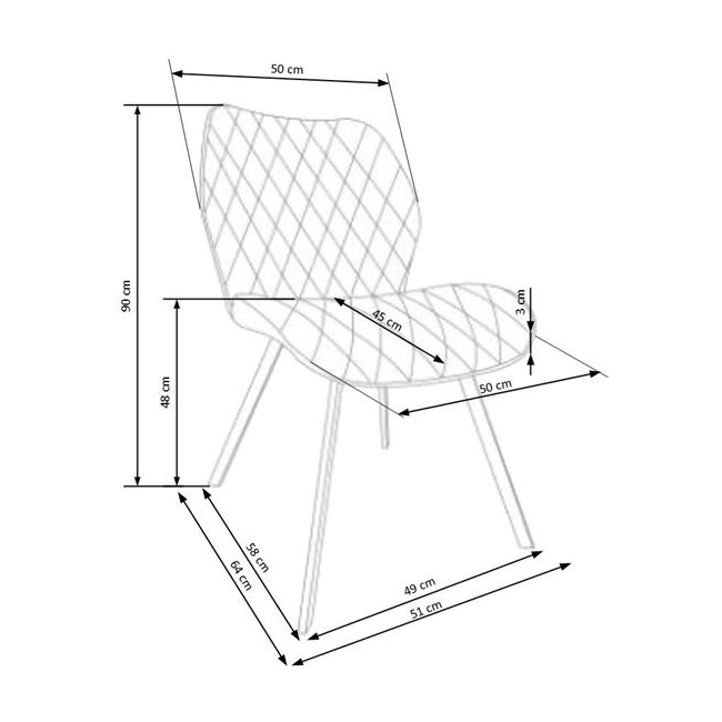 K360 krzesło popielaty (1p=4szt)-115417