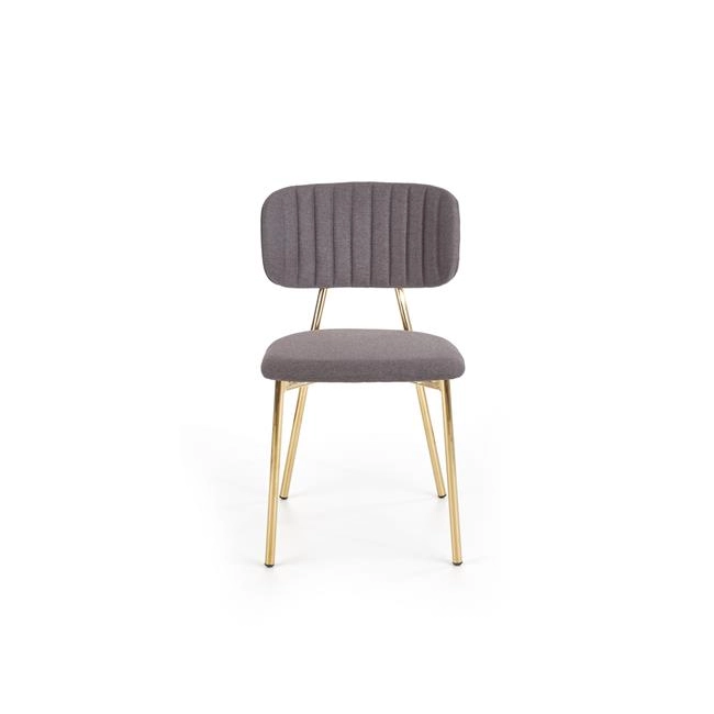 K362 krzesło, tapicerka -  ciemny popiel, nogi - złoty (1p=2szt)-115438